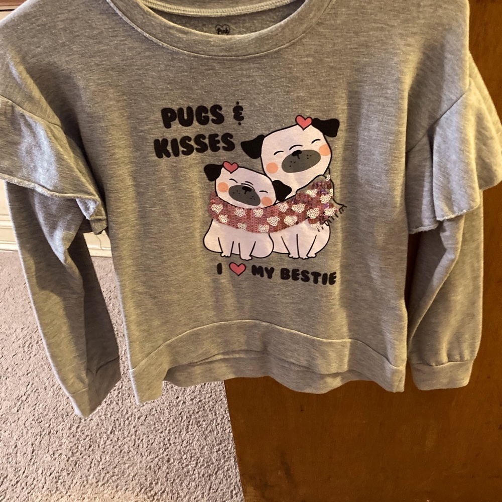 Grey long sleeve very warm cozy shirt for winter